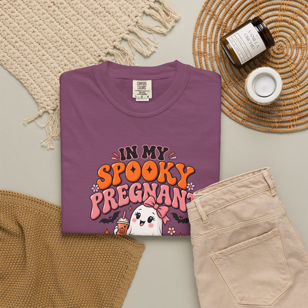 Pregnant Halloween T-Shirt — "In My Spooky Pregnant Era" Cute Ghost Maternity Tee