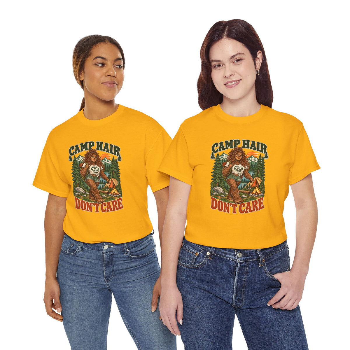 Camp Hair Don't Care T-Shirt — Retro Camping Graphic Tee