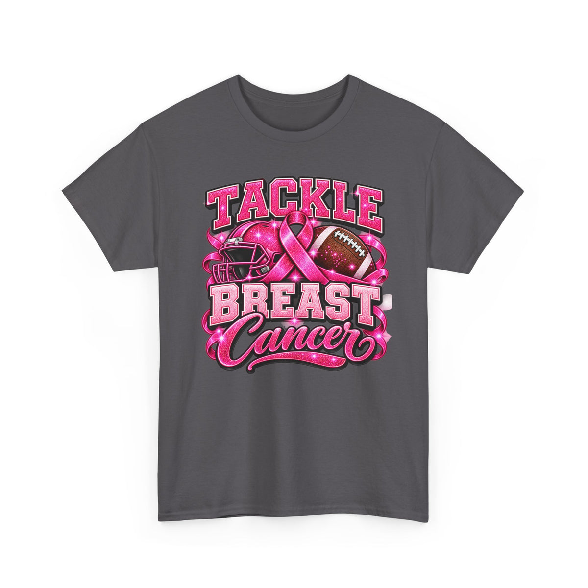 T-Shirt — "Tackle Breast Cancer" Pink Football Awareness Tee