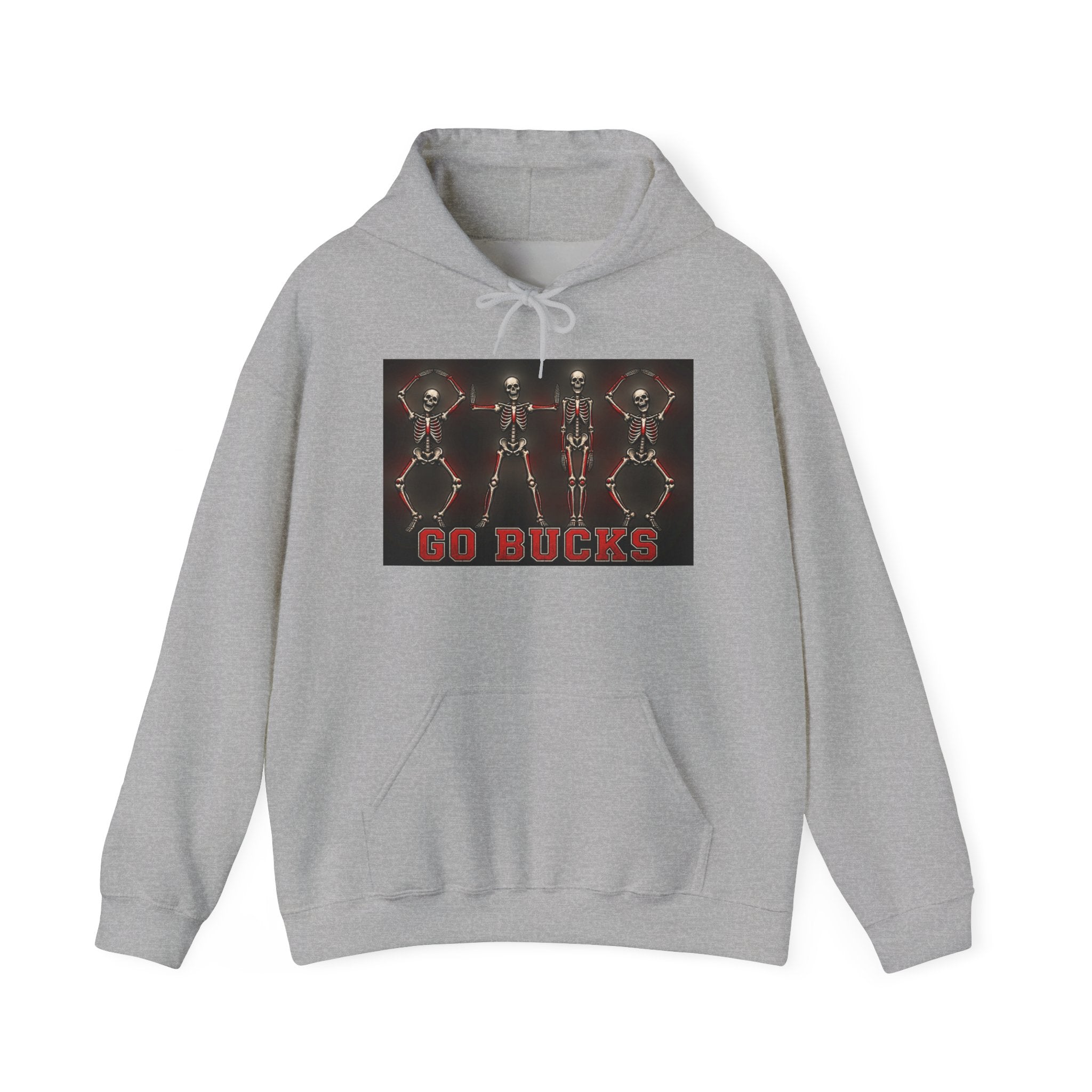 Go Bucks Hoodie — Vintage Red Deer Antlers Graphic Hooded Sweatshirt