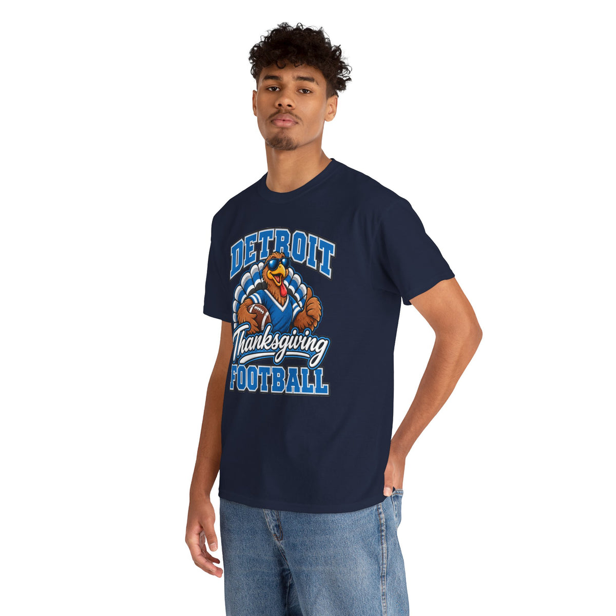 Detroit Thanksgiving Football Tee — Turkey Mascot Game Day Shirt