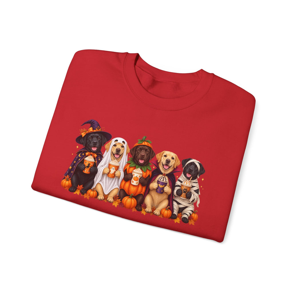 Halloween Dogs Crewneck Sweatshirt — Cute Puppies in Costumes Fall Pullover