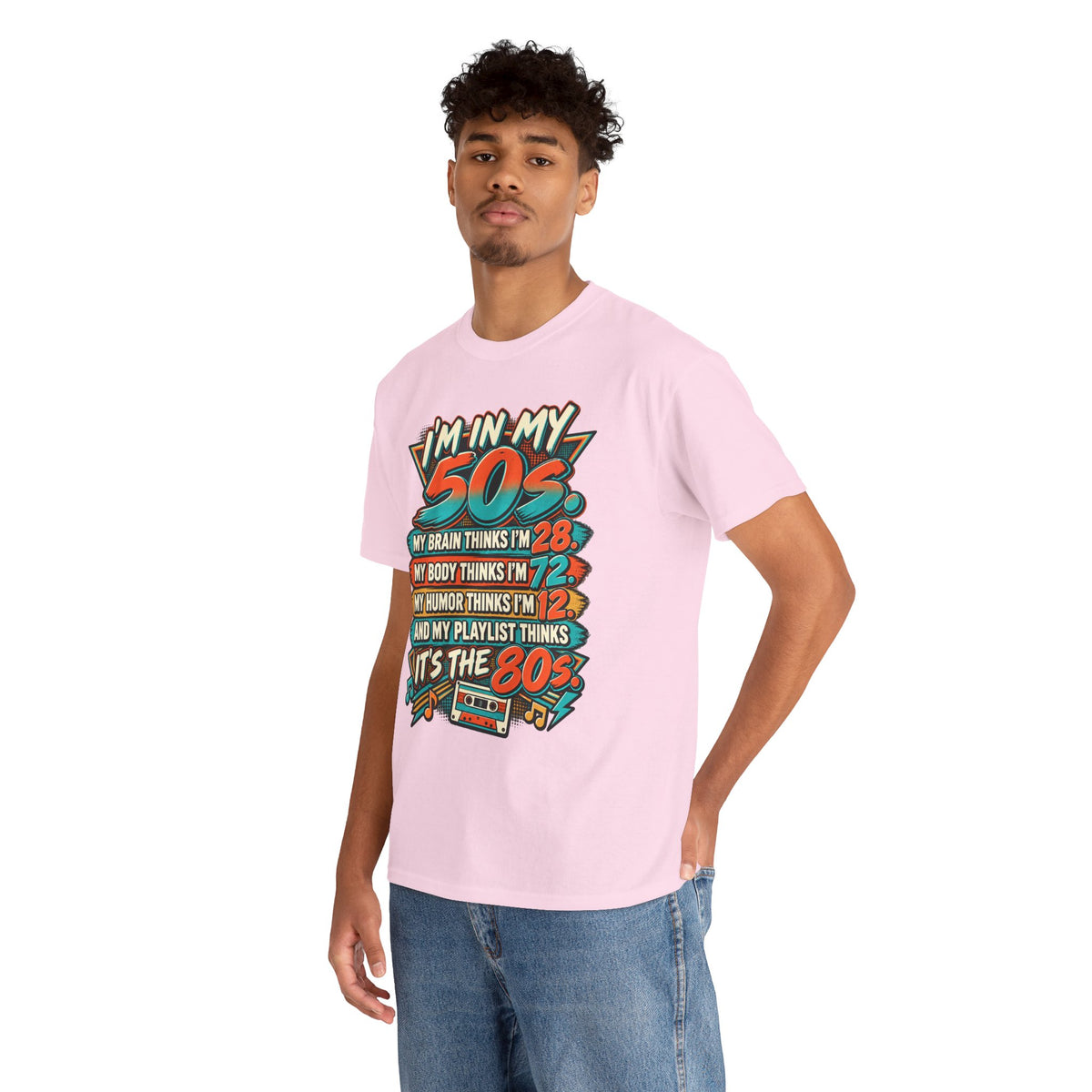 Retro 50s Birthday T‑Shirt — "I'm in My 50s" 80s Playlist Cassette Tee