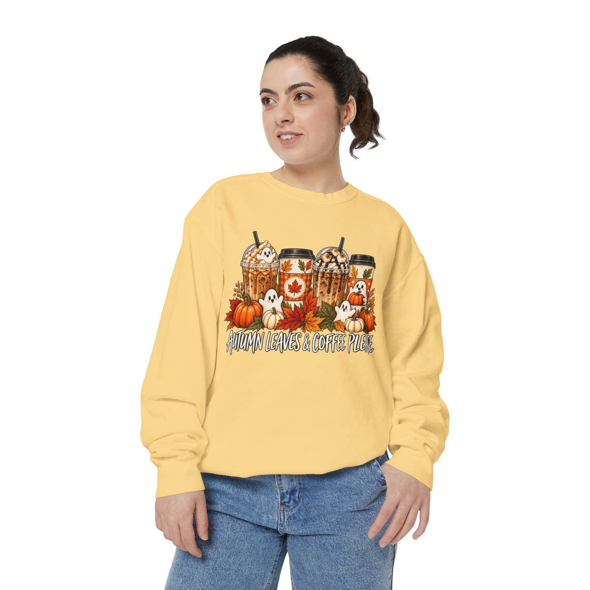 Pumpkin Spice Coffee Sweatshirt — Fall Coffee Lover Graphic Sweatshirt