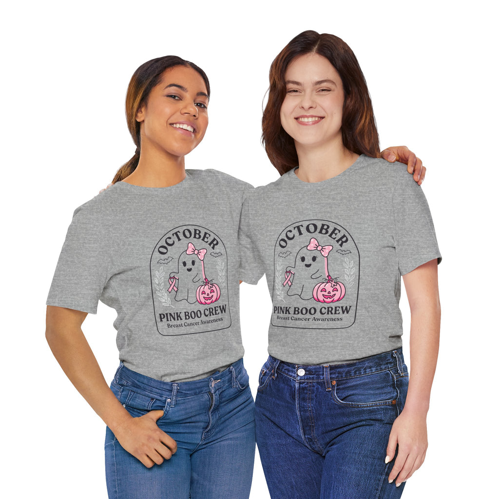 October Pink Boo Crew Tee — Breast Cancer Awareness Ghost T-Shirt