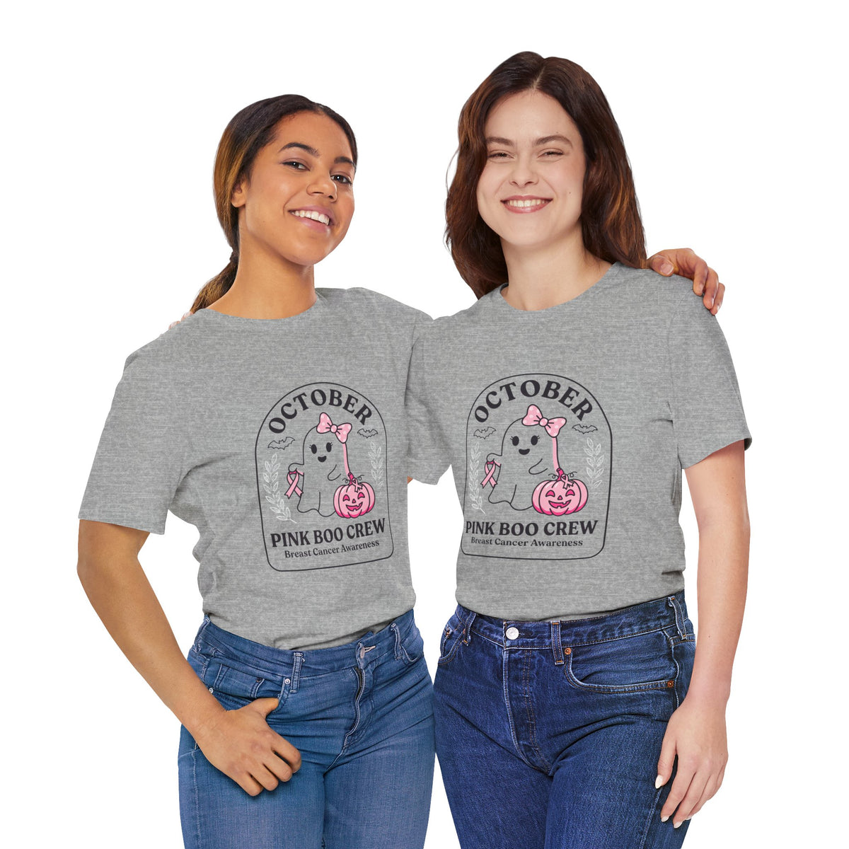 October Pink Boo Crew Tee — Breast Cancer Awareness Ghost T-Shirt