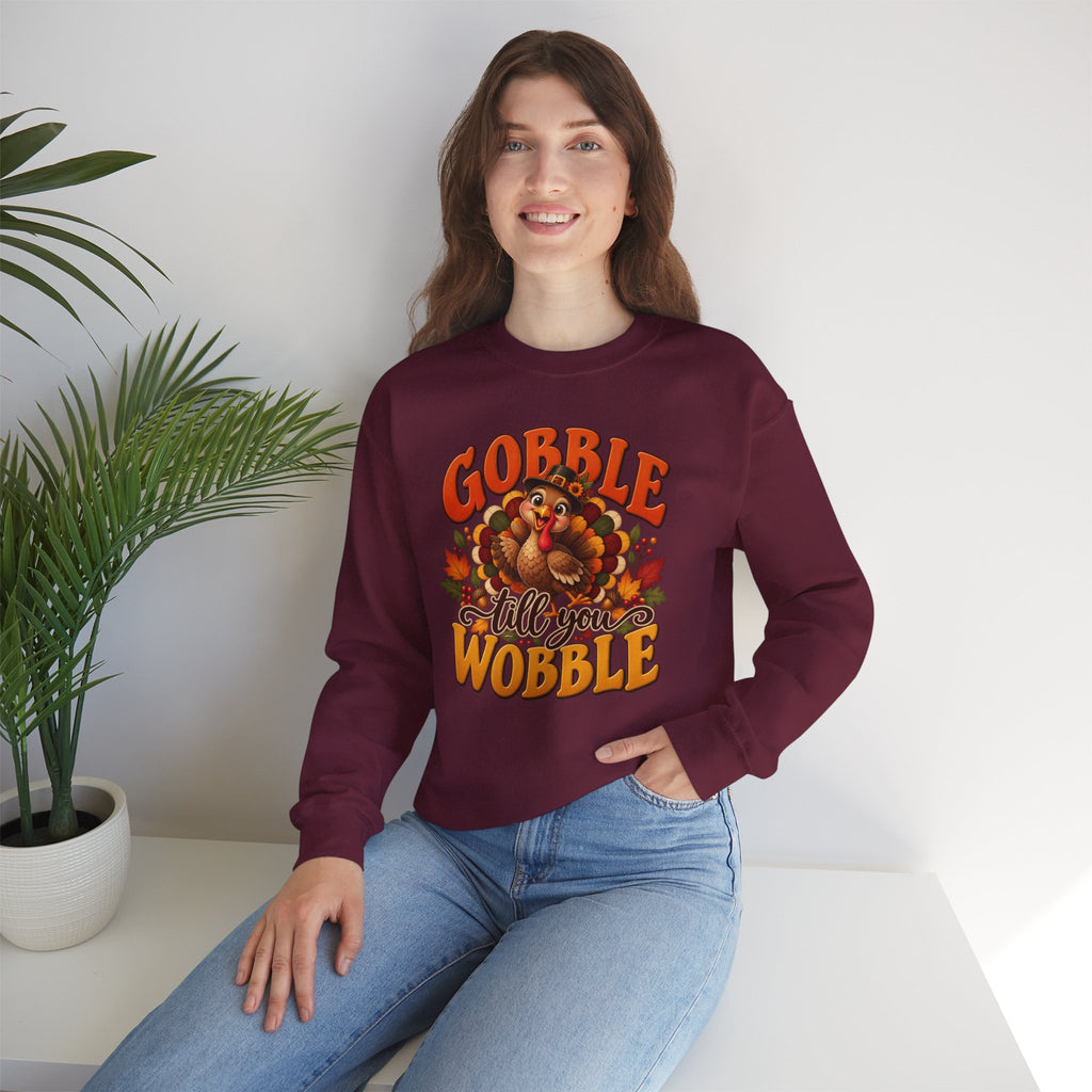 Thanksgiving Turkey 'Gobble Till You Wobble' Crewneck Sweatshirt