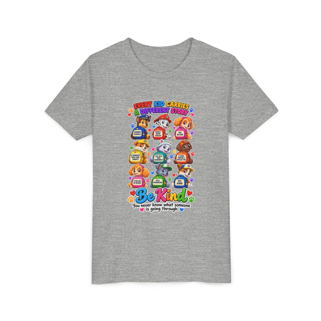 Be Kind Youth Short Sleeve Tee – Colorful Cartoon Character Shirt