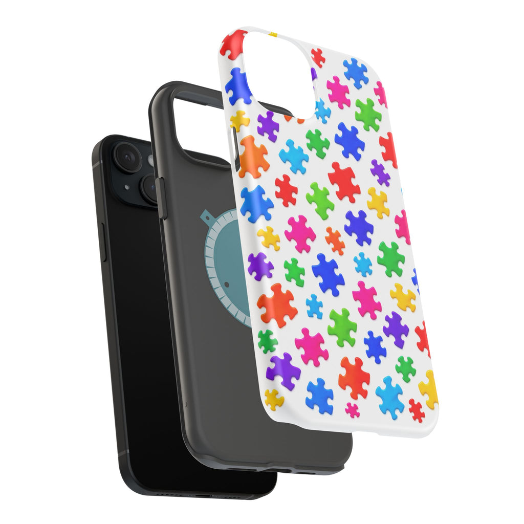 Autism Puzzle Pattern Magnetic Impact-Resistant Phone Case