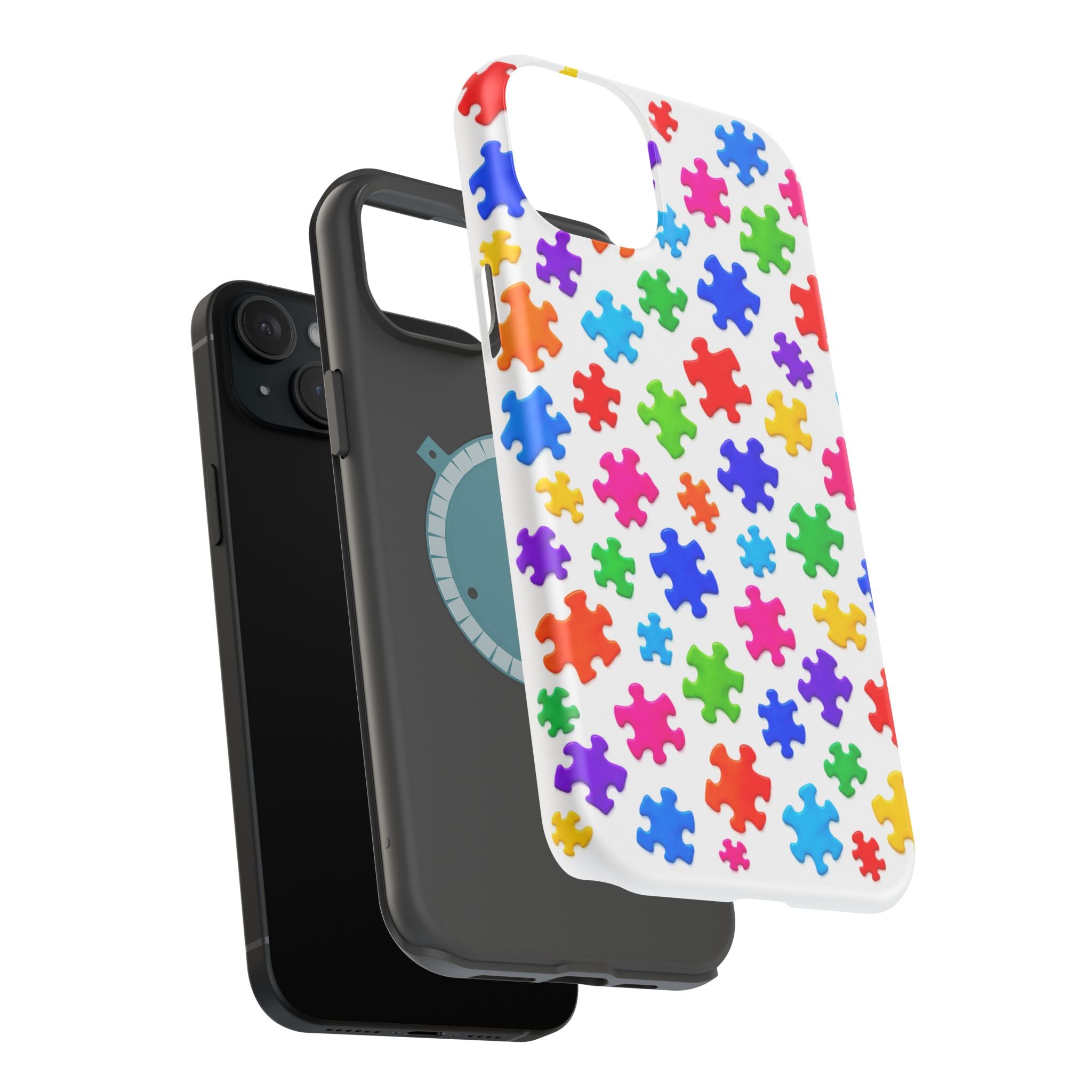 Autism Puzzle Pattern Magnetic Impact-Resistant Phone Case