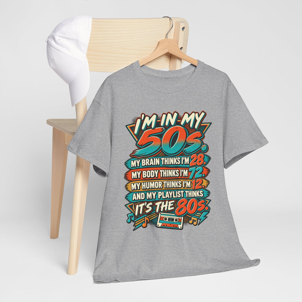 Retro 50s Birthday T‑Shirt — "I'm in My 50s" 80s Playlist Cassette Tee