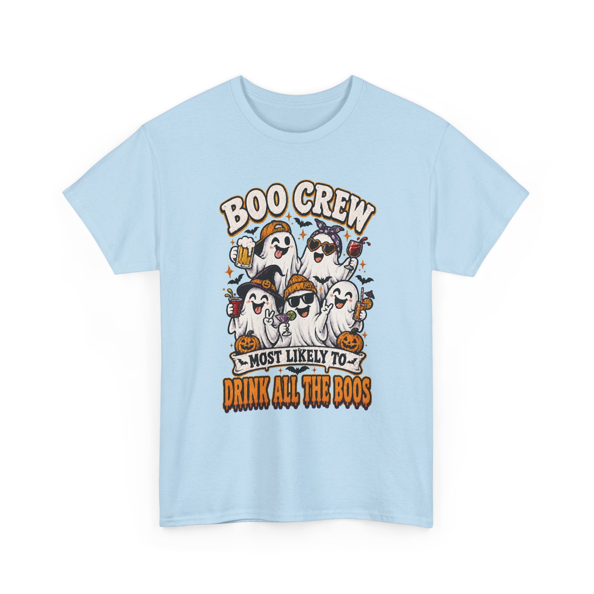 Boo Crew Halloween Tee — “Most Likely To Drink All The Boos” Ghost Party Shirt