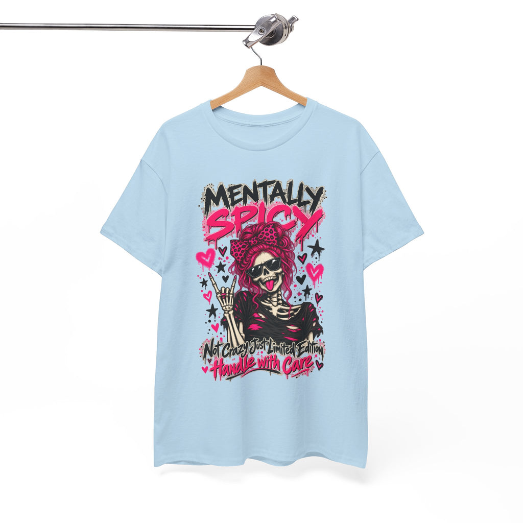 Mentally Spicy Skeleton Graphic T-Shirt