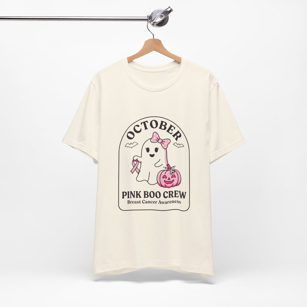 October Pink Boo Crew Tee — Breast Cancer Awareness Ghost T-Shirt