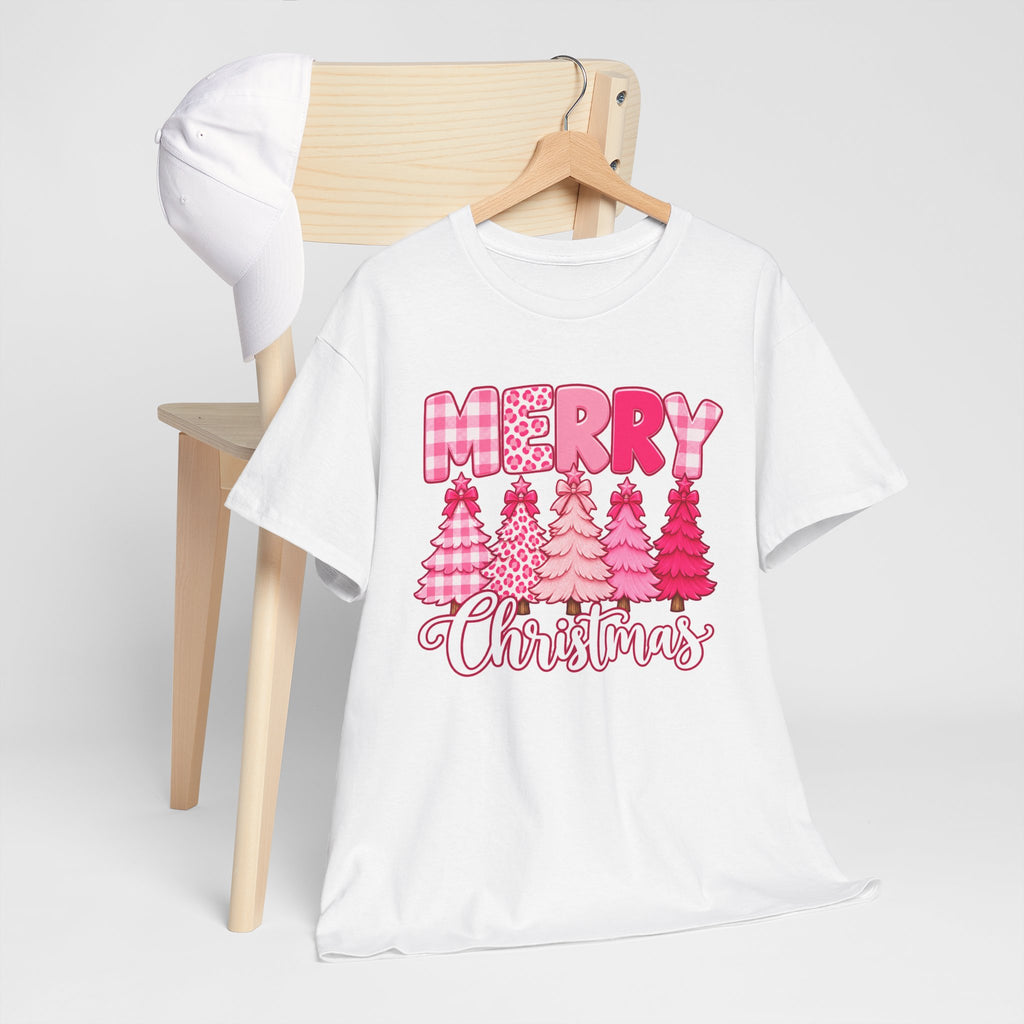 Merry Christmas Pink Christmas Tree T-Shirt