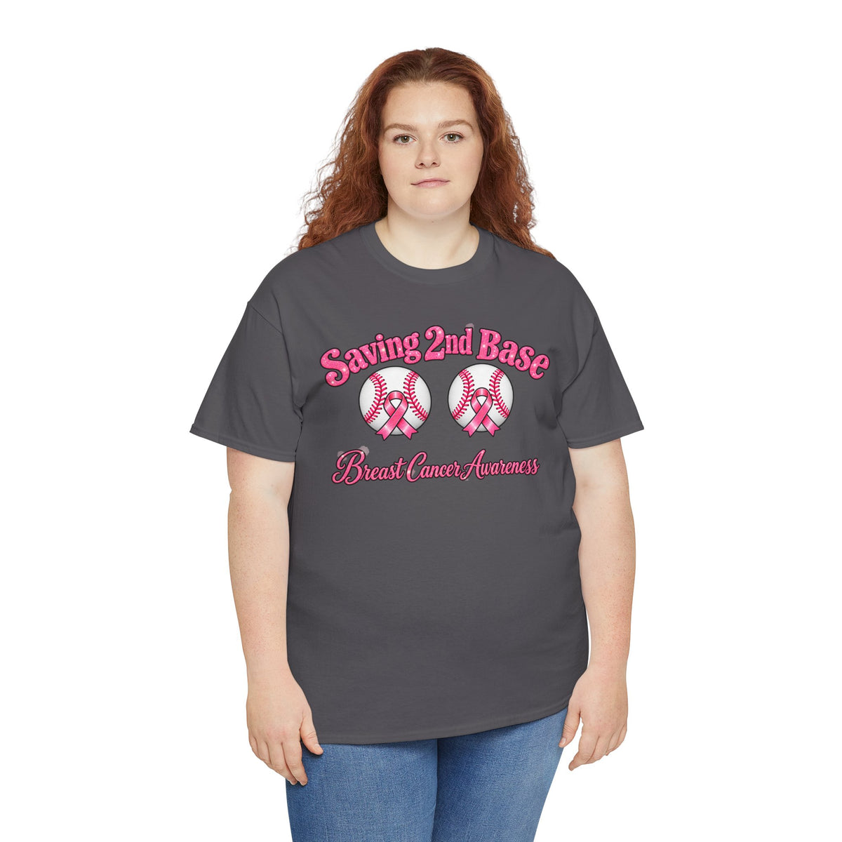 Saving 2nd Base Breast Cancer Awareness T-Shirt