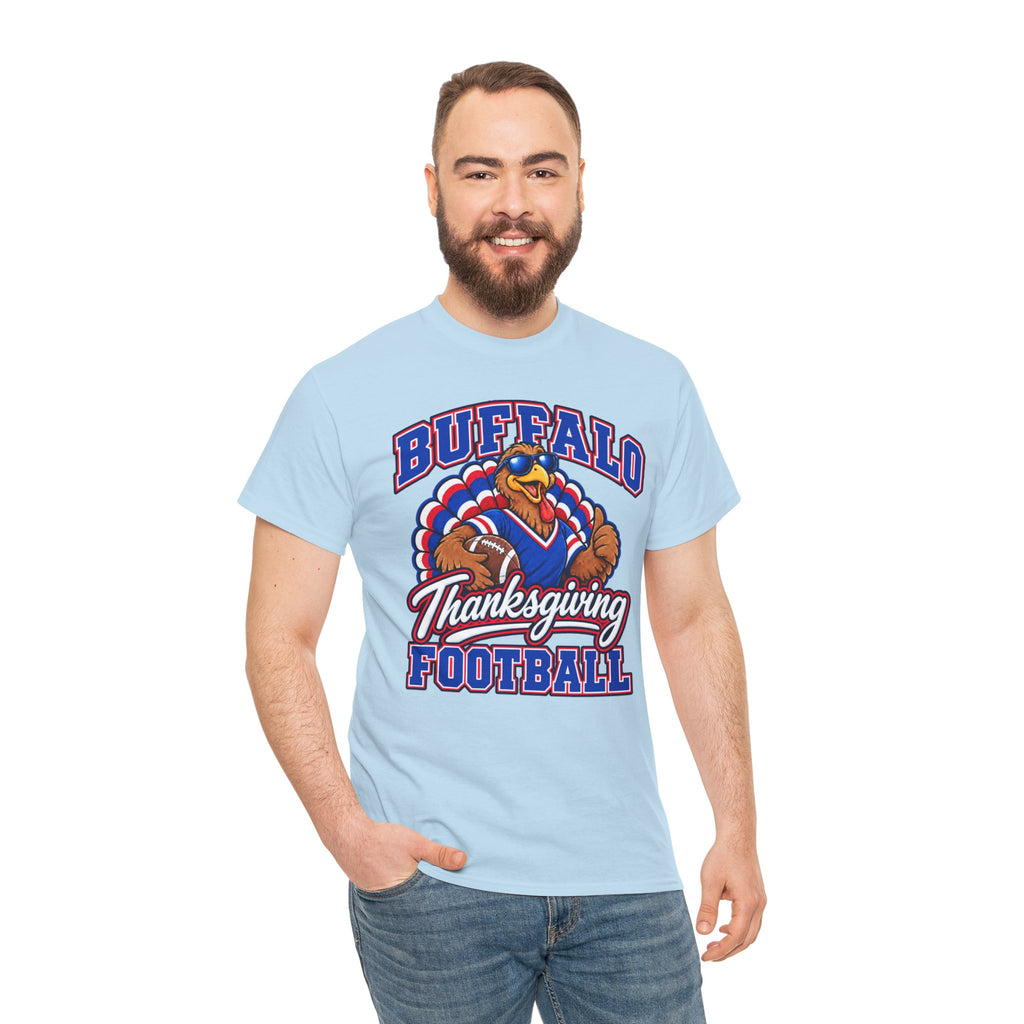 Buffalo Thanksgiving Football T-Shirt — Turkey Mascot Game Day Tee