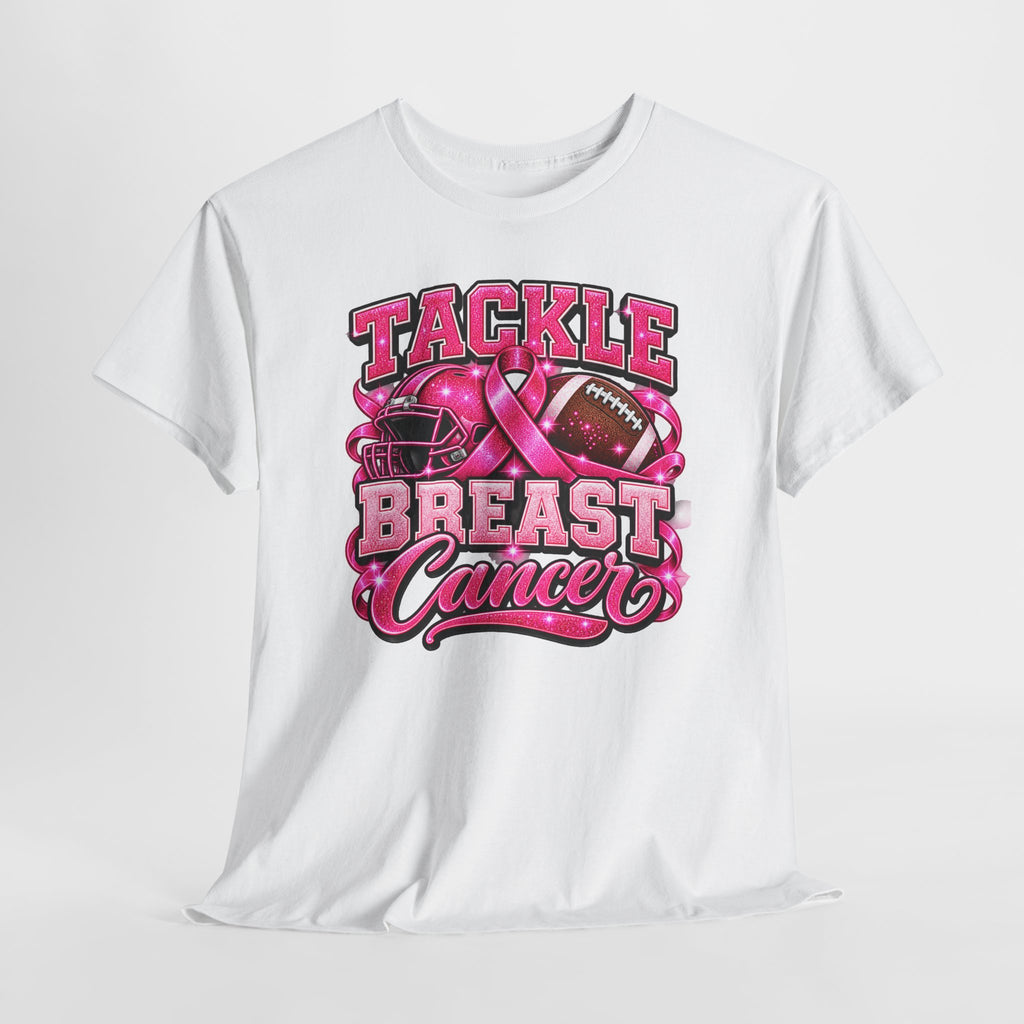 T-Shirt — "Tackle Breast Cancer" Pink Football Awareness Tee