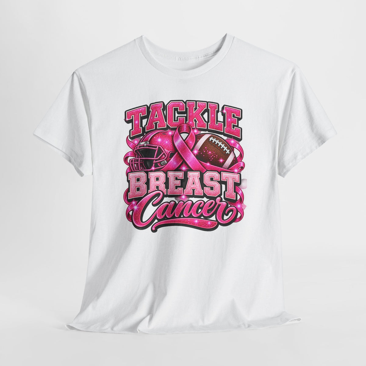 T-Shirt — "Tackle Breast Cancer" Pink Football Awareness Tee