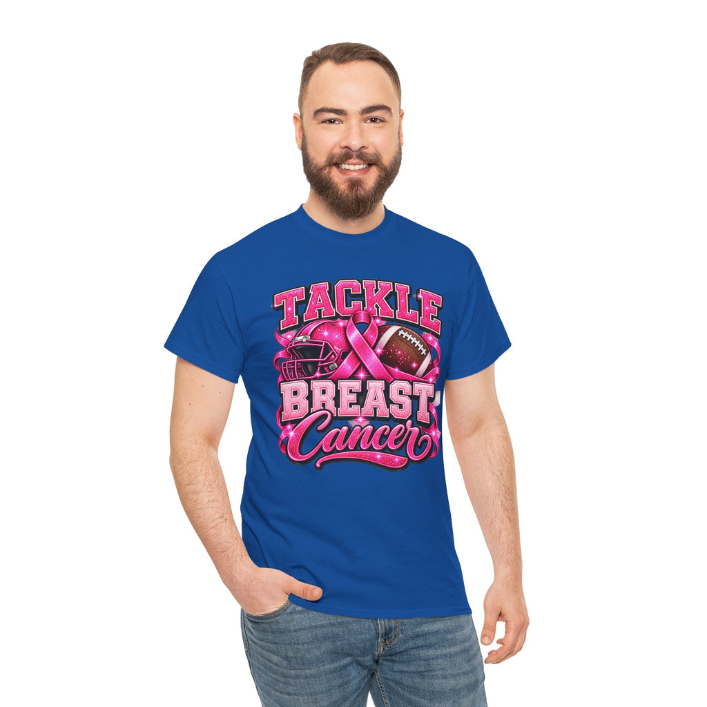 T-Shirt — "Tackle Breast Cancer" Pink Football Awareness Tee