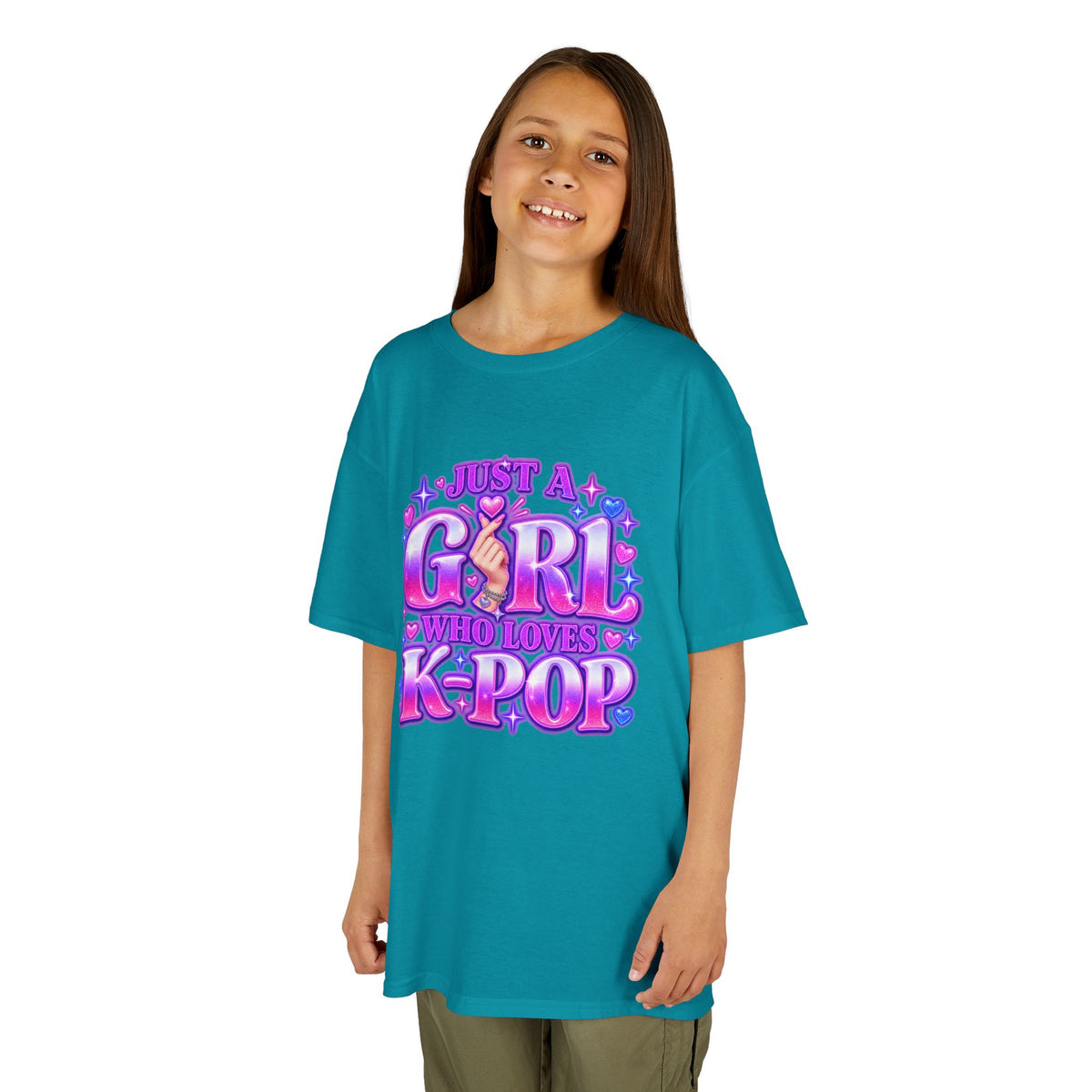 Kids T‑Shirt — "Just a Girl Who Loves K‑Pop" Cute K‑Pop Fan Tee