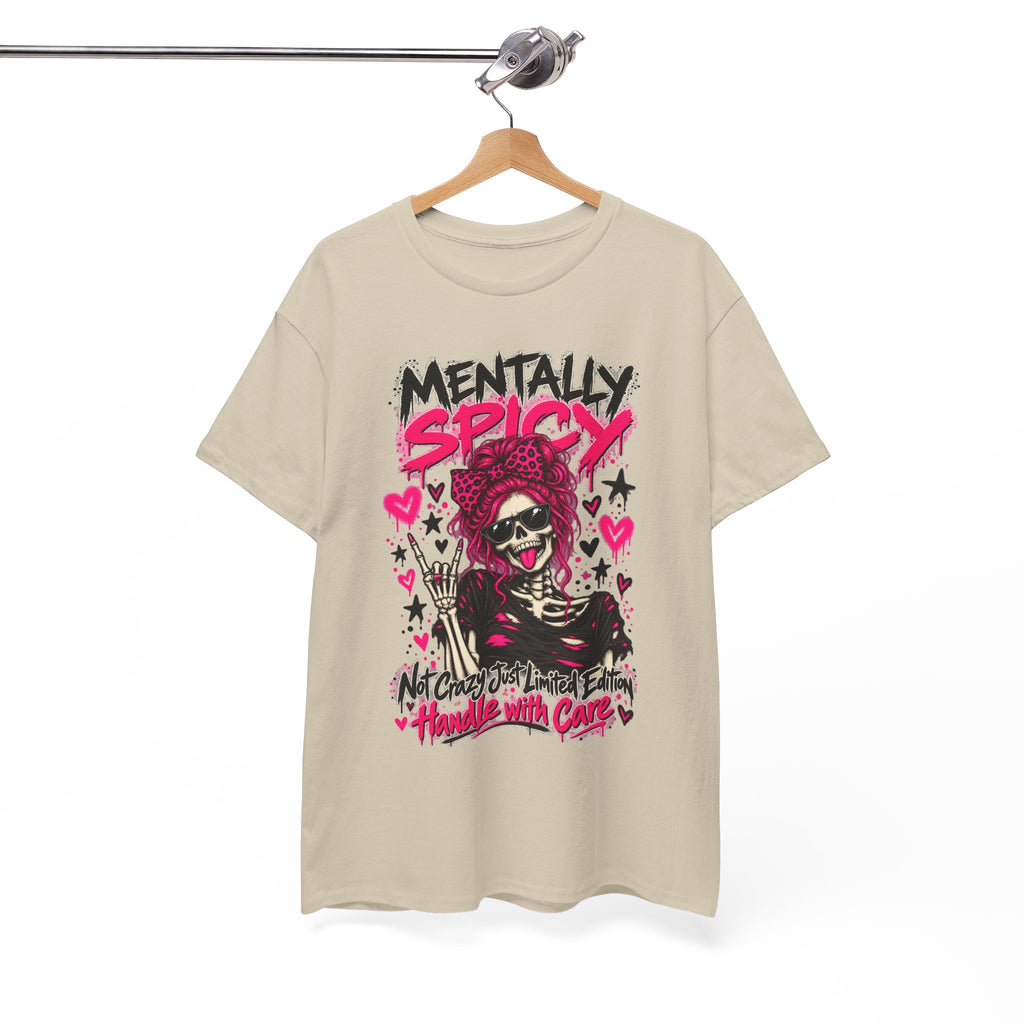 Mentally Spicy Skeleton Graphic T-Shirt