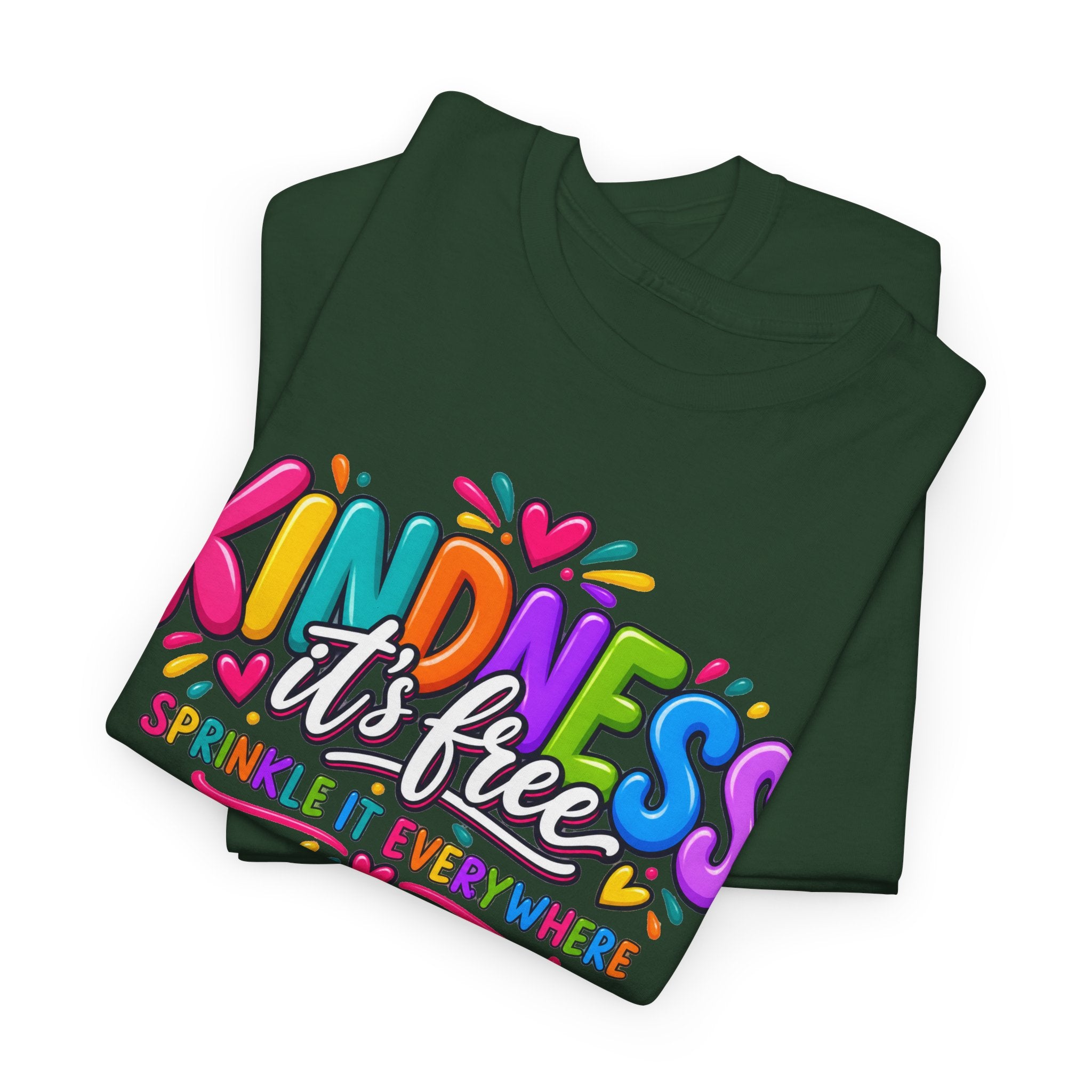Kindness Is Free Rainbow Tee — Cute Positive Message T-Shirt