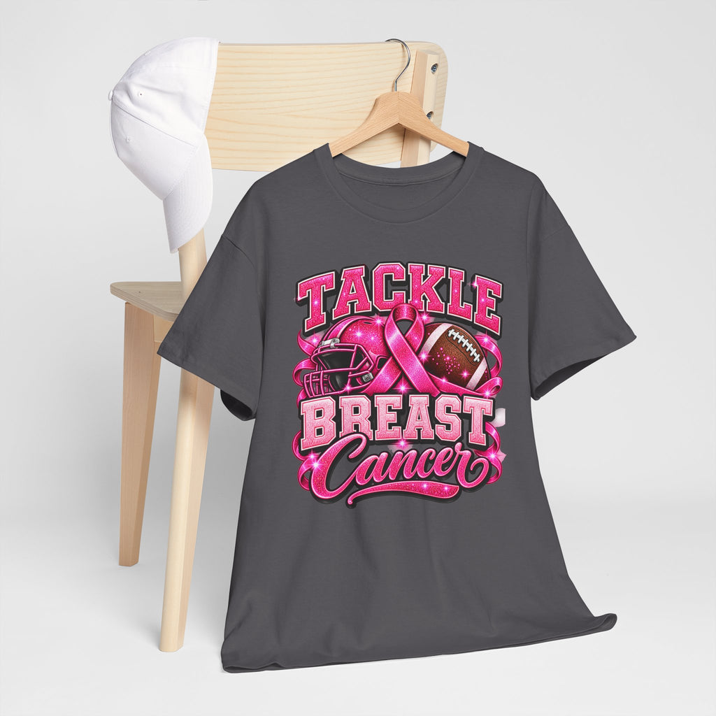 T-Shirt — "Tackle Breast Cancer" Pink Football Awareness Tee