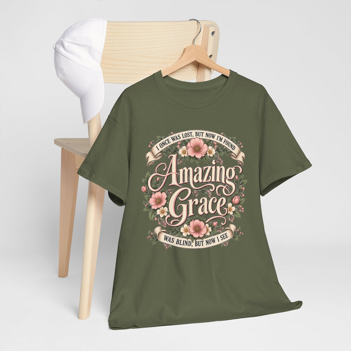 Amazing Grace Floral T-Shirt — Vintage Christian Faith Tee