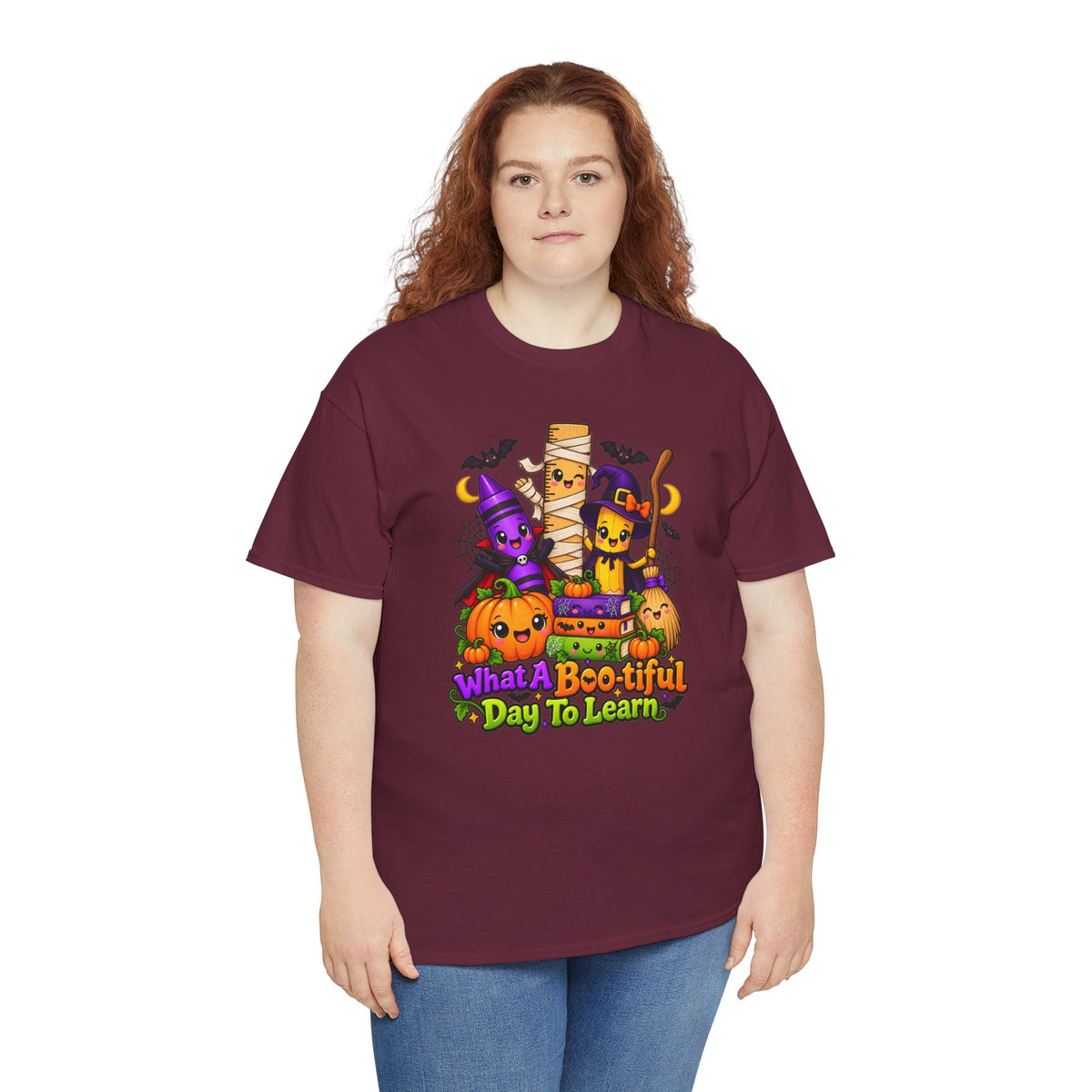 Halloween Teacher Tee — "What A Boo-tiful Day To Learn" Kids' Classroom Shirt