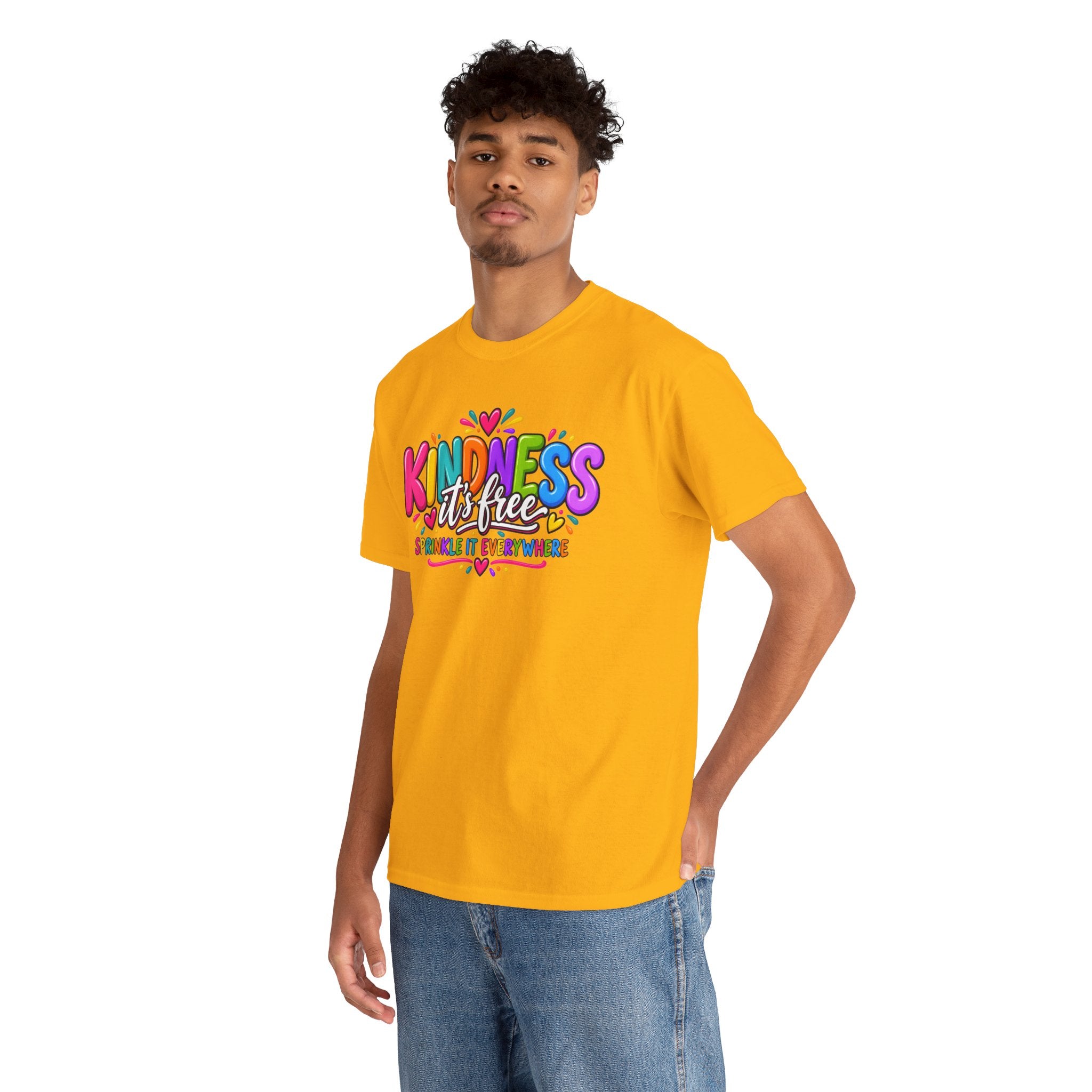 Kindness Is Free Rainbow Tee — Cute Positive Message T-Shirt