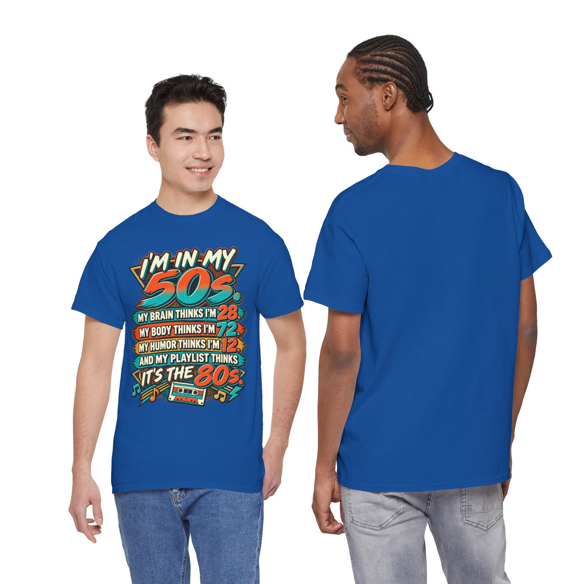 Retro 50s Birthday T‑Shirt — "I'm in My 50s" 80s Playlist Cassette Tee
