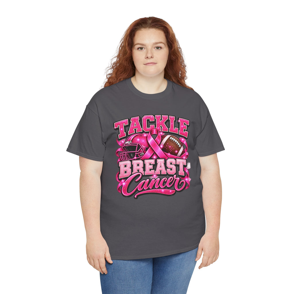 T-Shirt — "Tackle Breast Cancer" Pink Football Awareness Tee