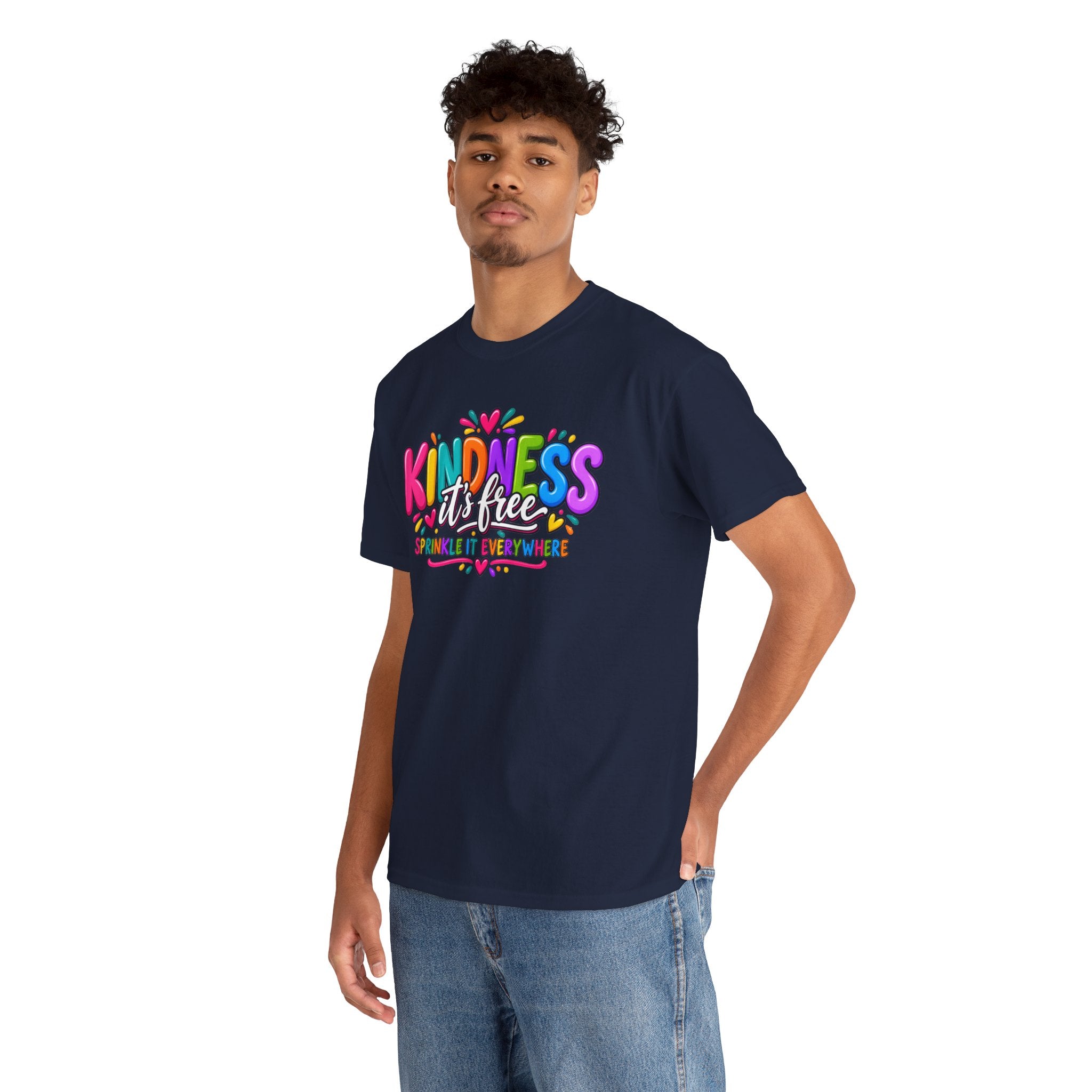 Kindness Is Free Rainbow Tee — Cute Positive Message T-Shirt