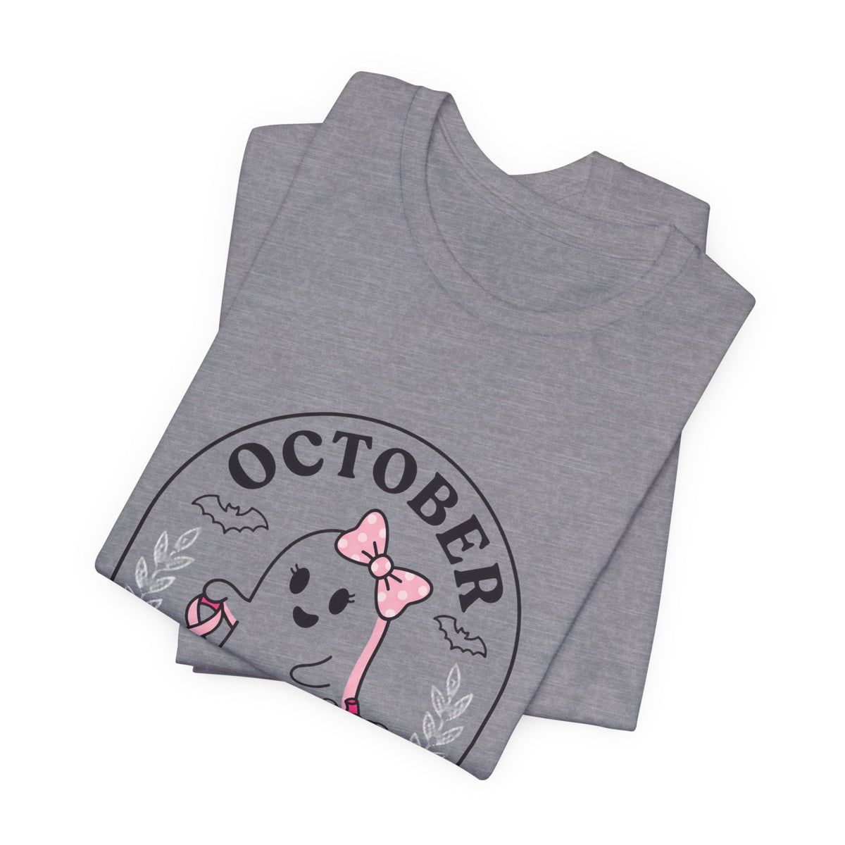 October Pink Boo Crew Tee — Breast Cancer Awareness Ghost T-Shirt