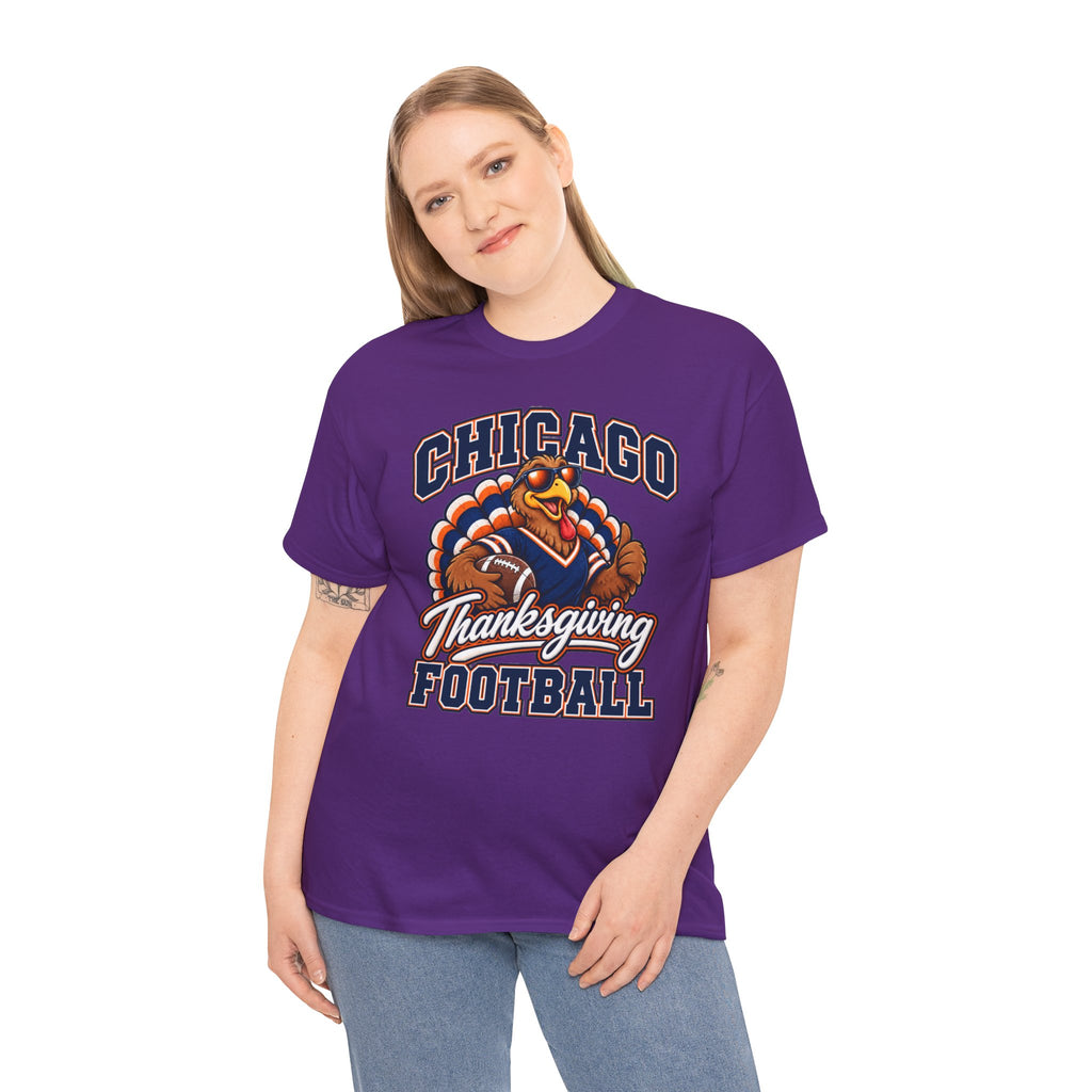 Chicago Thanksgiving Football T-Shirt — Turkey Mascot Game Day Tee