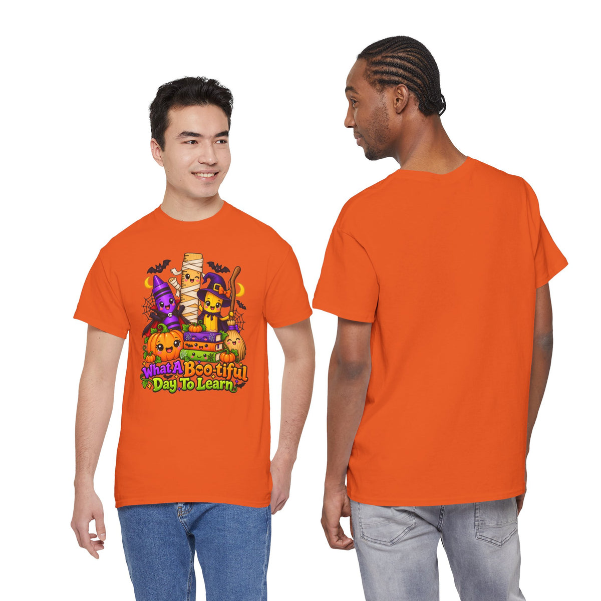 Halloween Teacher Tee — "What A Boo-tiful Day To Learn" Kids' Classroom Shirt