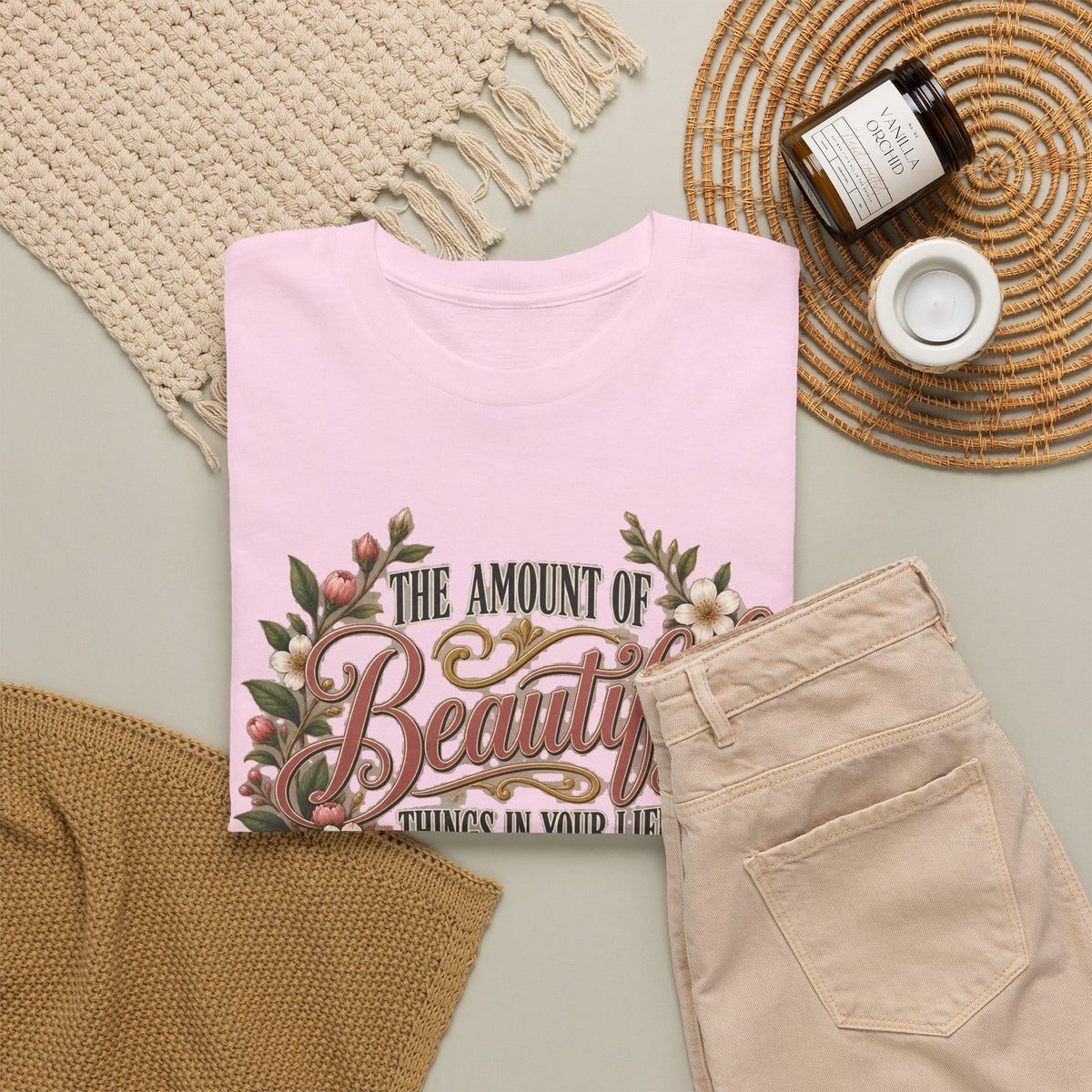 Inspirational Floral Tee — "The Amount Of Beautiful Things…Depends On Your Ability To Notice Them"