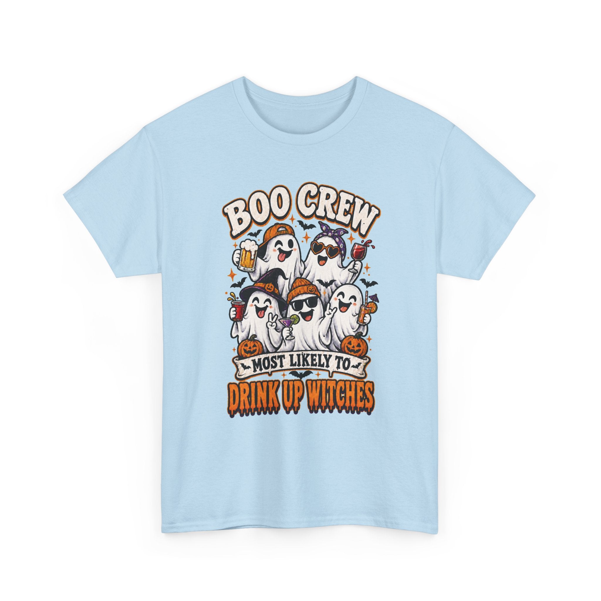 Boo Crew Halloween Tee — "Most Likely to Drink Up Witches" Ghost Party Shirt
