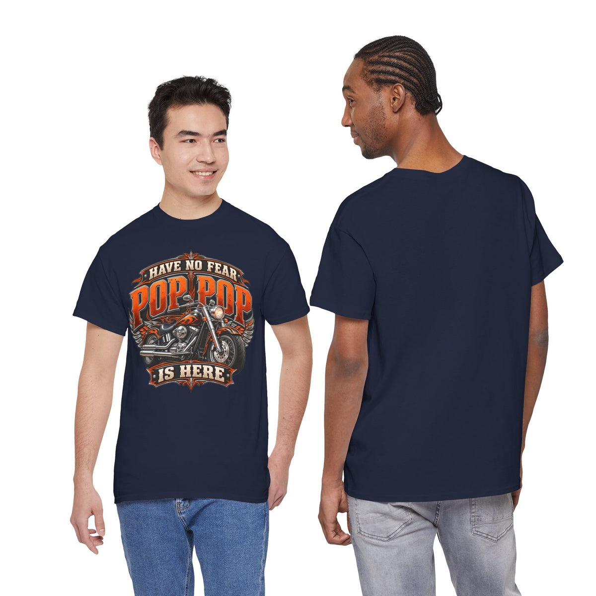Pop Pop Is Here Motorcycle Dad T-Shirt