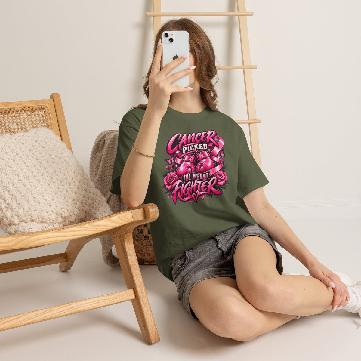 Cancer Picked The Wrong Fighter T-Shirt — Breast Cancer Awareness Support Tee