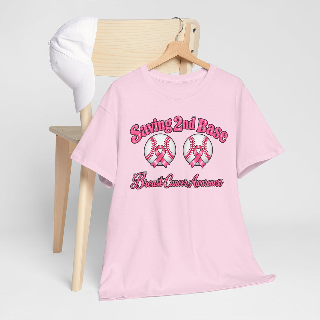 Saving 2nd Base Breast Cancer Awareness T-Shirt