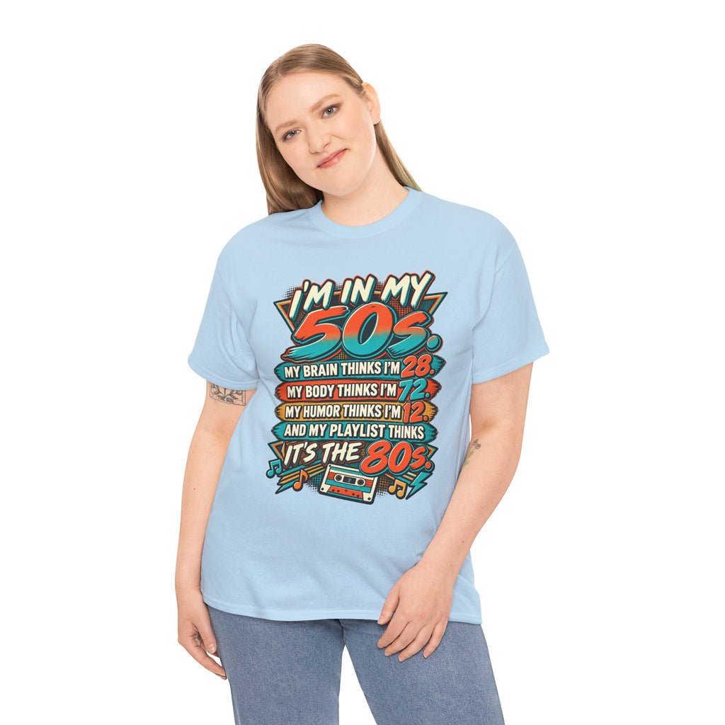 Retro 50s Birthday T‑Shirt — "I'm in My 50s" 80s Playlist Cassette Tee