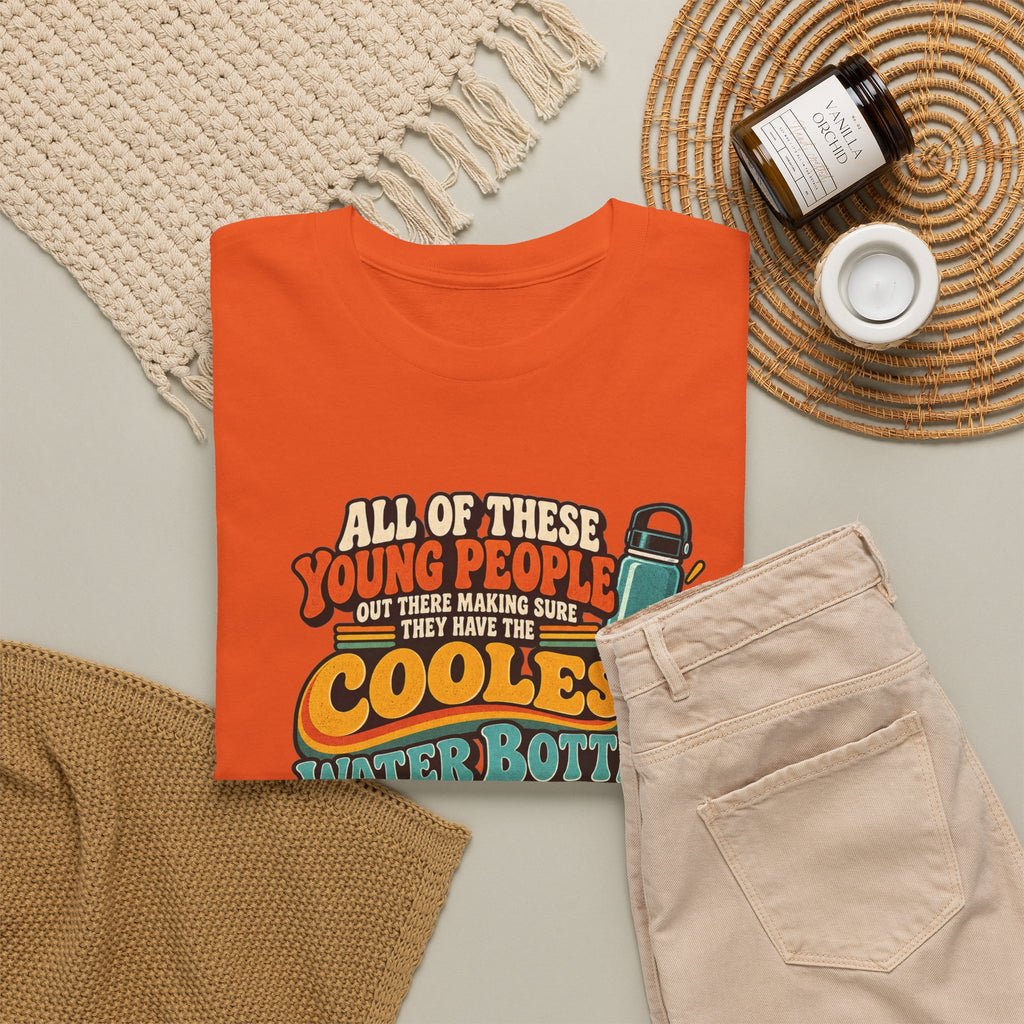 Retro 70s-80s Funny Water Bottle Tee — "Coolest Water Bottle" Graphic T-Shirt