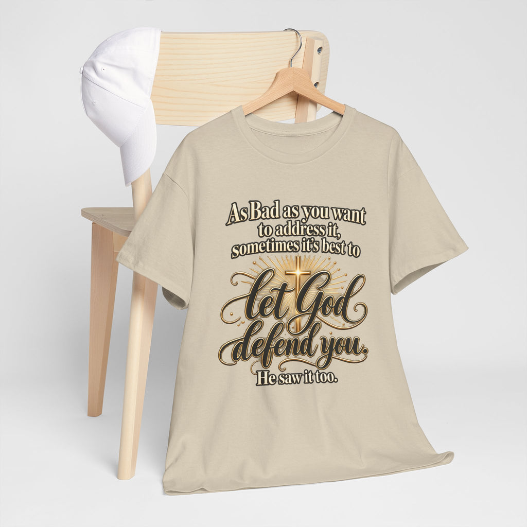 Let God Defend You Inspirational Christian T-Shirt