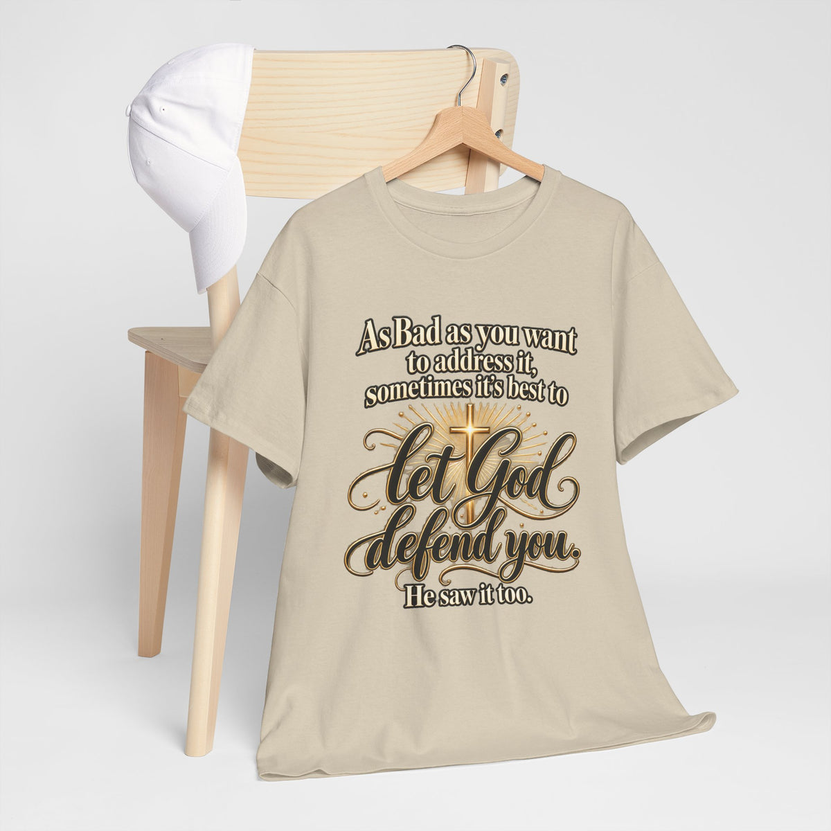Let God Defend You Inspirational Christian T-Shirt