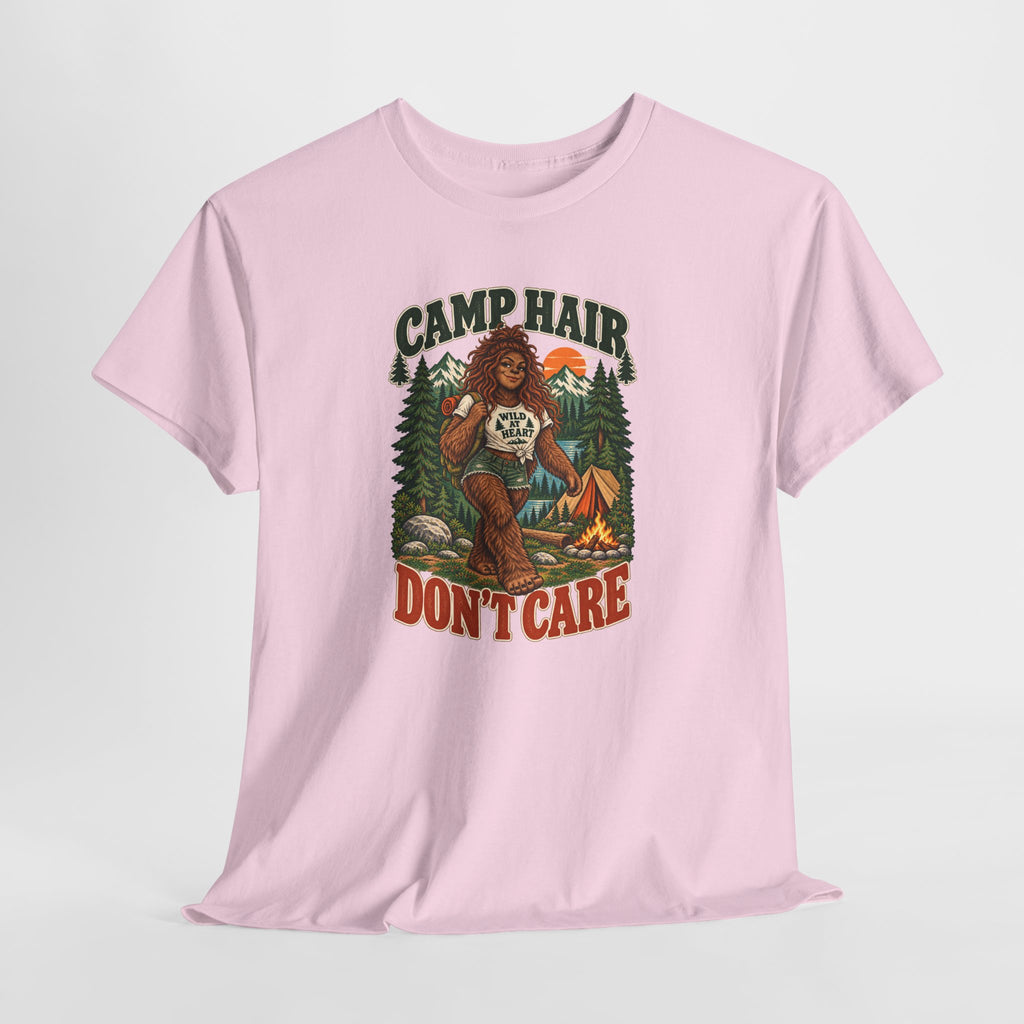 Camp Hair Don't Care T-Shirt — Retro Camping Graphic Tee