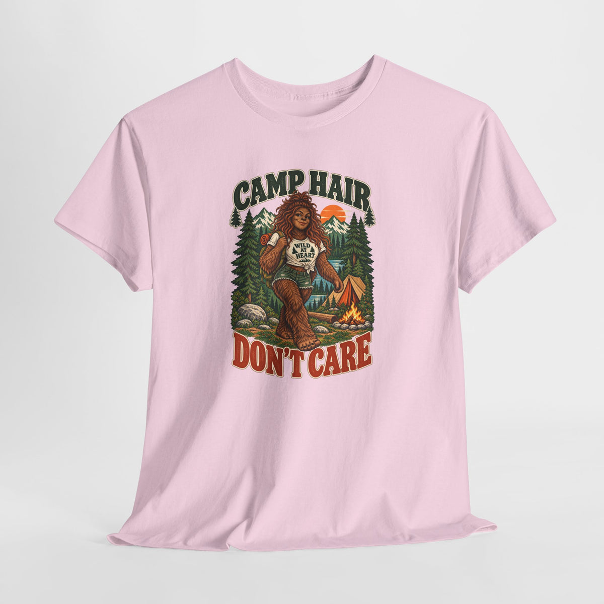 Camp Hair Don't Care T-Shirt — Retro Camping Graphic Tee
