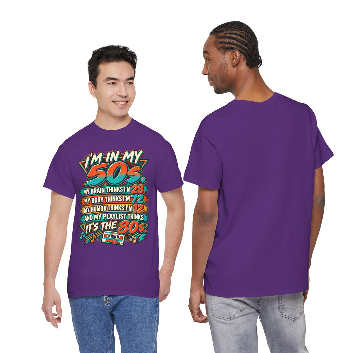 Retro 50s Birthday T‑Shirt — "I'm in My 50s" 80s Playlist Cassette Tee
