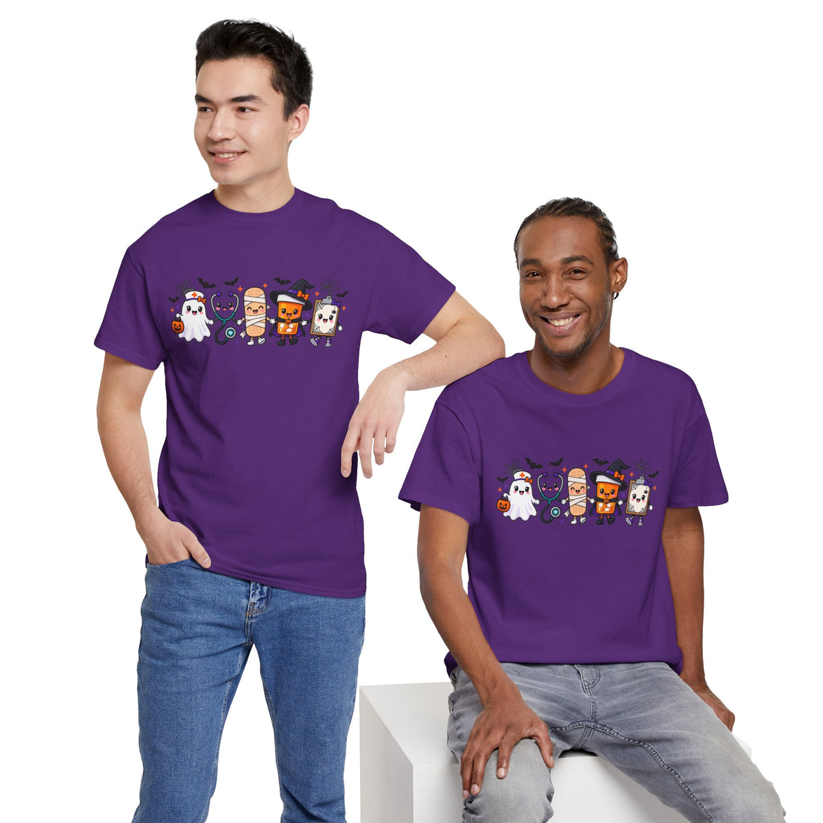 Halloween Candy Characters Tee — Cute Trick-or-Treat Ghosts & Candy Corn Shirt